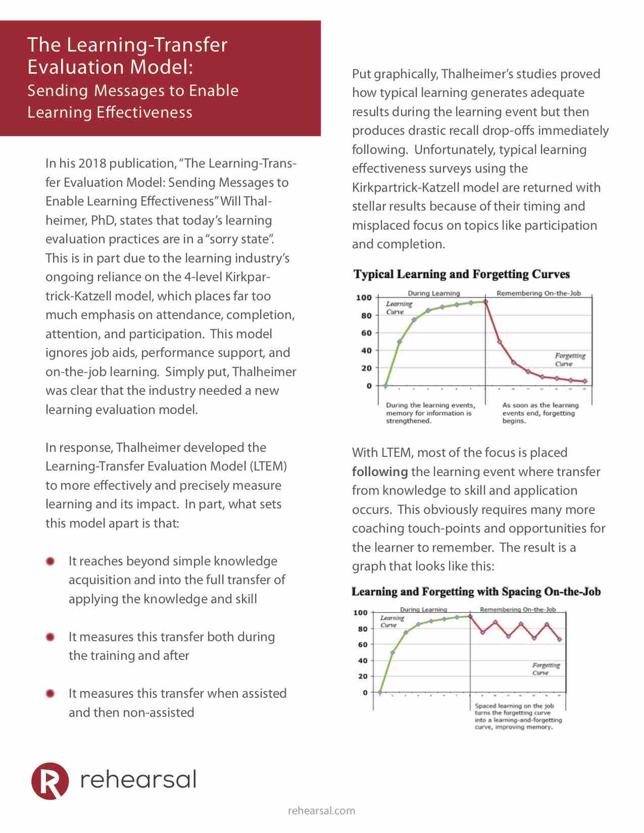 The Learning-Transfer Evaluation Model White Paper Cover